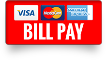 Bill Pay Button with acceptable card logos visa master card american express..